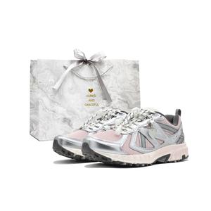 New Balance Кроссовки для бега NB 410 V5 с амортизацией, дышащие, легкие, низкие, унисекс, серебристо-розовые