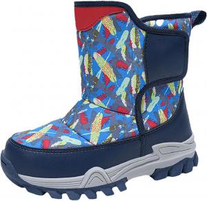 Мальчики Девочки Зимние Снежные Ботинки Милые Тай-Дай Водонепроницаемые Ботильоны для Детей С Толстой Подошвой Для Прогулок на Открытом Воздухе Утепленные Теплые Обувь Generic, Blue