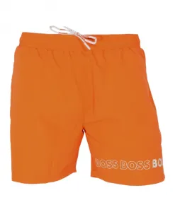 Современные плавки с изображением дельфина, оранжевые. Hugo, оранжевый