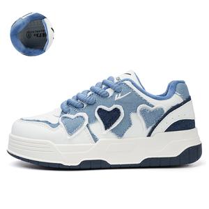 WARRIOR Износостойкие низкие кроссовки для скейтбординга женские, белые, синие