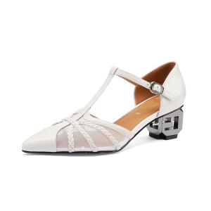 FMM Женские туфли на высоком каблуке, черные/бежевые