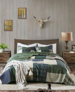 Комплект постельного белья mill creek из 3 предметов, изготовленный из крупногабаритного хлопка, размер king/california king. Woolrich, Green