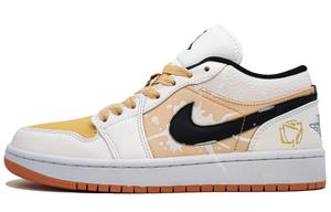 Детские баскетбольные кроссовки Air 1 Low с противоскользящей подошвой и износостойким верхом для подростков Jordan, желтый