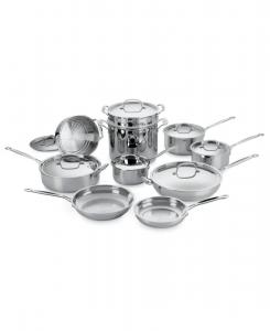 Набор посуды Chefs Classic из нержавеющей стали, 17 предметов Cuisinart, Stainless Steel