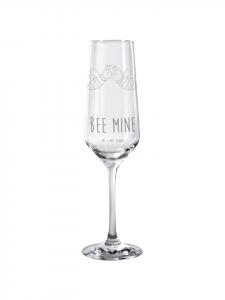 Бокал для шампанского с рисунком пчелы и надписью, прозрачный Mr. & Mrs. Panda