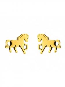 Adeliás Женские золотые серьги-гвоздики 333 с изображением лошади, золотые