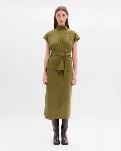 Женский топ из замши с высоким воротником Simorra, оливковый зеленый