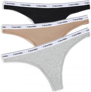 Женские стринги Calvin Klein Modern Logo, 3 шт., Black/Grey Heather/Cafe Fun