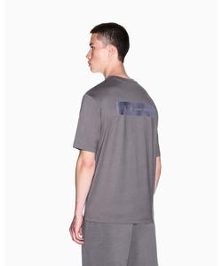 Футболка с коротким рукавом, круглым вырезом и логотипом на спине, A|X Armani Exchange, угольно-серый