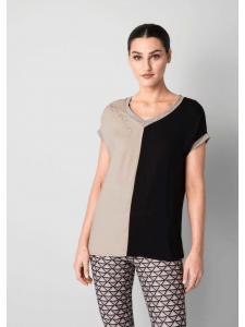 Alba Moda Футболка из комбинированной ткани черного цвета