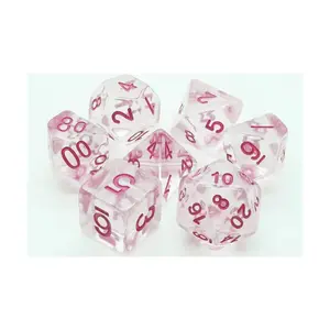 Поли-набор «Розовая планета» с розовым (7), Acrylic-Resin Dice - Luminous