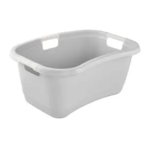 Ванна для белья Keeper «janne, эргономичная, с мягкими ручками, 65 x 45 x 28 см, 50 л», (1 шт.), корзина для белья, ванна в форме почки Keeeper, цвет nordic grey