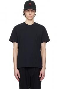 Черная хлопковая футболка Ami de Coeur AMI Paris