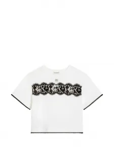 Футболка с кружевной отделкой Dolce & Gabbana Kids, белый