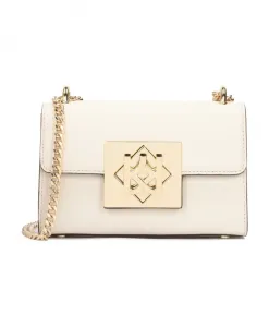 Элегантная сумка из зернистой кожи для ношения через плечо. Kazar, бежевый