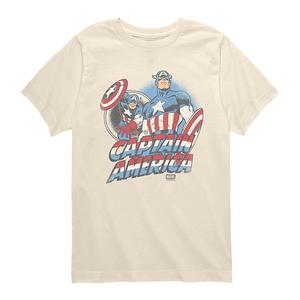 Футболка retro graphic с captain america для мальчиков 8-20 Marvel, Cream