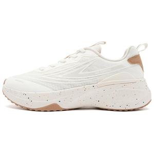 QIAODAN Женские белые коричневые дышащие повседневные кроссовки для бега с амортизацией низкие Ivory/Raw Denim, цвет Ivory/Raw Denim