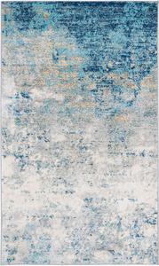 Ковер SAFAVIEH, 61 x 122 см, Jasper Collection, Grey & Blue, современный абстрактный дизайн, не линяет и прост в уходе, идеален для помещений с высокой проходимостью: прихожая, гостиная, спальня (JSP107G)