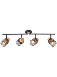 Brilliant Лампа Santy Spot, 4 лампы, черный/натуральный коричневый, 4 шт , цоколь D45, E14, 42 Вт