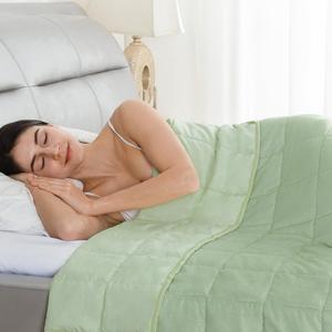 Утяжеленное одеяло 122х183 см, 5,4 кг, Twin Size для взрослых, мягкое дышащее из микрофибры с керамическими бусинами для спокойного сна, охлаждающее всесезонное одеяло, Olive Green