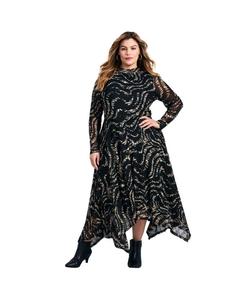Женское платье больших размеров из сетчатой ткани с высоким воротником AVENUE, Animal instinct