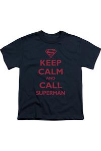 Футболка с Суперменом для детей с коротким рукавом Gildan, темно-синий