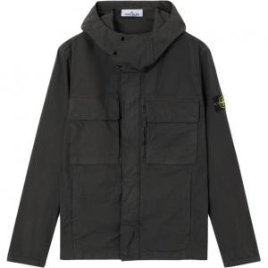 Куртка с капюшоном и накладными карманами STONE ISLAND, серый