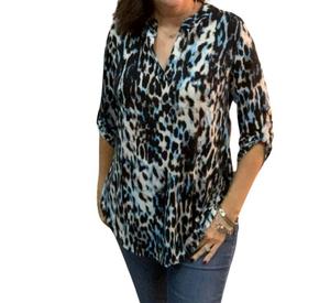 Топ с анималистичным принтом синего цвета White Birch, синий