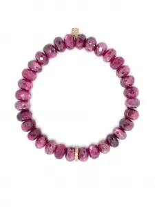 Браслет из желтого золота с лунным камнем и бриллиантами Sydney Evan, розовый