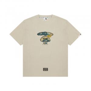 Футболка из хлопка с принтом логотипа A Bathing APE Aape, серый