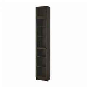Книжный шкаф со стеклянной дверцей BILLY/OXBERG IKEA, 40x30x237 см, цвет dark brown oak effect
