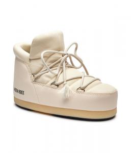 Зимние ботинки женские Moon Boot из текстиля и экокожи короткие, бежевый