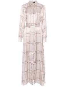 Kiton шелковое платье-рубашка с принтом, розовый