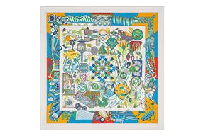 Шёлковый платок HERMES Мультиколор