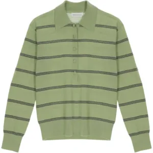 SS26 Polo Shirt Women's DRIES VAN NOTEN, оливковый зеленый