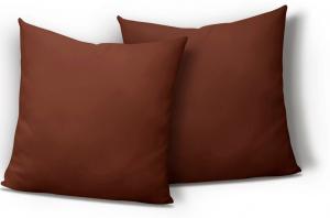 В упаковке 2 наволочки 40 х 40 см, комплект из коричневого однотонного хлопкового джерси One-Home