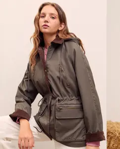 Длинное женское вощеное пальто Green Coast, хаки