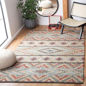 SAFAVIEH Kilim Collection декоративный ковер 92 x 153 см - Natural & Red, плоское плетение из джута, идеально для помещений с высокой проходимостью: прихожая, гостиная, спальня (KLM758Q)