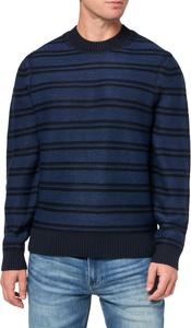 BOSS мужской свитер Small Block Stripe из шерстяной смеси, Night