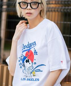 Футболка с принтом Peanuts x MLB, оригинальный дизайн, коллекционная, белая