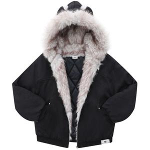 Mackyo Парка Unisex Black с капюшоном утепленная