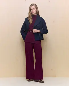 Женские широкие брюки из микропике Easy Wear, винный