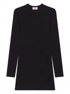 Платье мини в рубчик с логотипом Gcds, черный