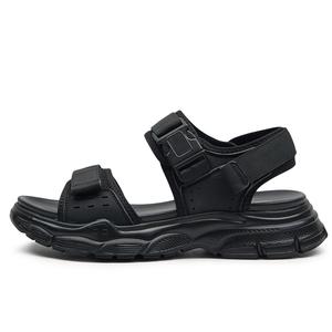 GOG Мужские пляжные сандалии на липучках черные с высотой подошвы 4 см L0924073XHT, цвет Black Height Increasing 4cm-L0924073XHT