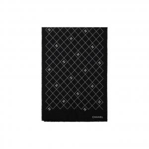 CHANEL Вязаный шарф унисекс черный