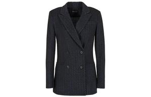 Куртка Double breasted Herringbone Blazer EMPORIO ARMANI, синий