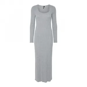 Платье Pieces Iris long sleeve long, серый