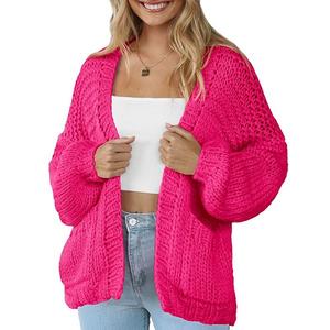 Женский кардиган с длинными рукавами, v-образным вырезом и карманом Maxxis Merch, Hot Pink