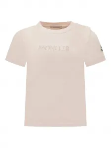 Футболка с вышитым логотипом Moncler Enfant, нейтральный