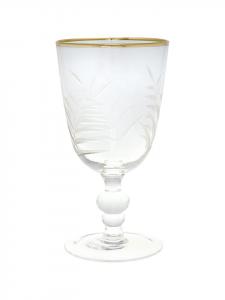Бокал для вина Cutting с золотой каймой в прозрачном цвете Greengate